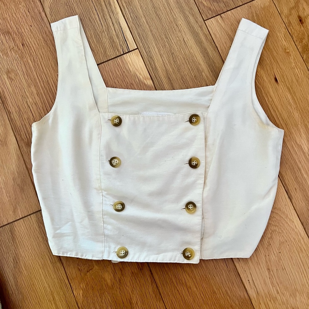 Vintage cream button up top